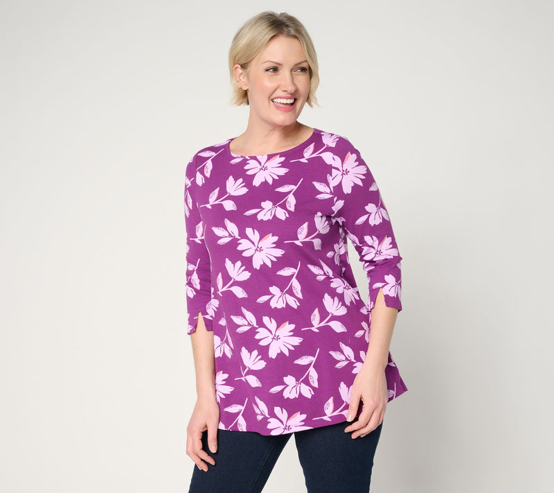 Denim & Co. Petite Favorite Jersey Boat Neck Swing Tunic — View 12