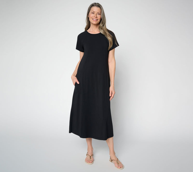 AnyBody Petite Cozy Knit Jersey Midi Dress — View 3