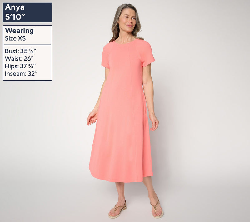AnyBody Petite Cozy Knit Jersey Midi Dress — View 9