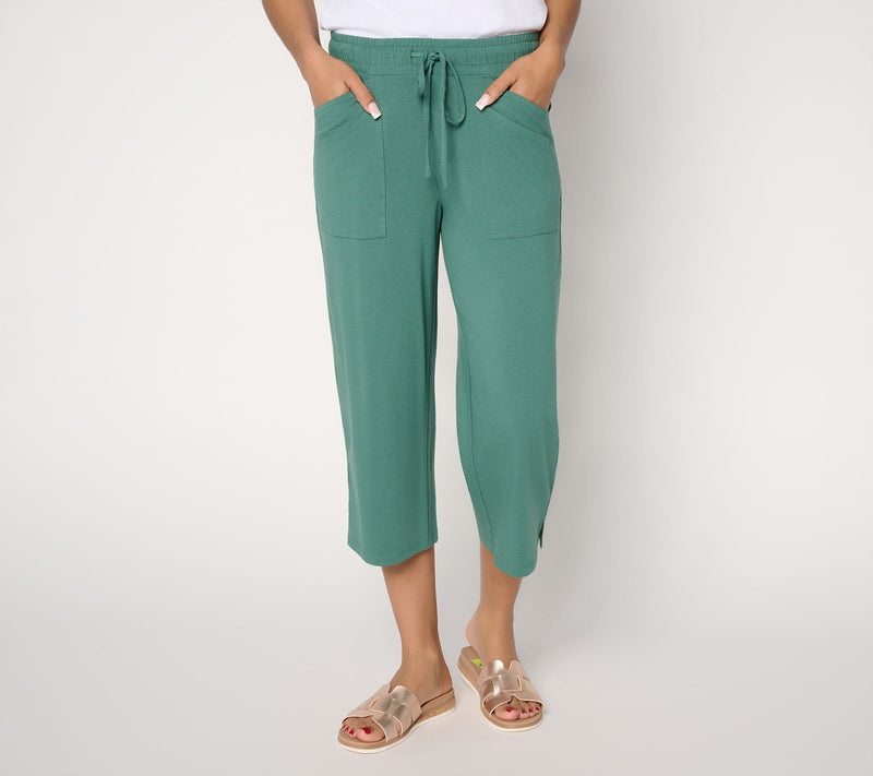 AnyBody Petite Cozy Knit Jersey Capri Pants — View 2
