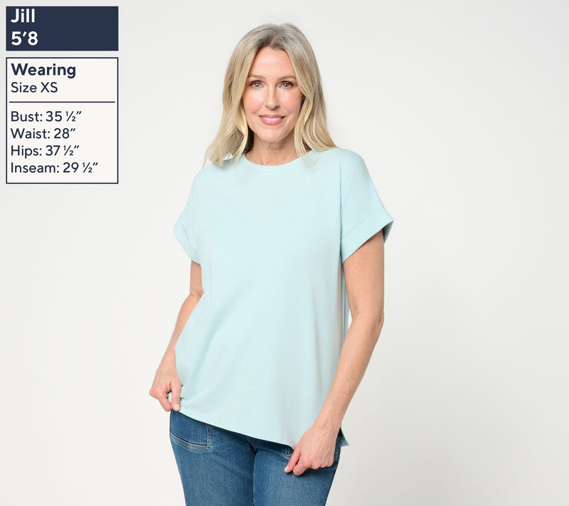 Martha Stewart Signature Modern Cuffed Sleeve Tee — View 3