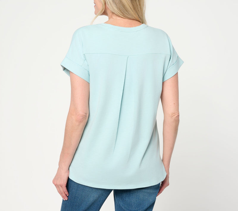 Martha Stewart Signature Modern Cuffed Sleeve Tee — View 4