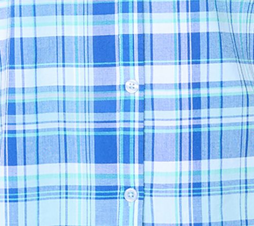 Denim & Co. 100% Cotton Madras Plaid Woven Button Front Top — View 7