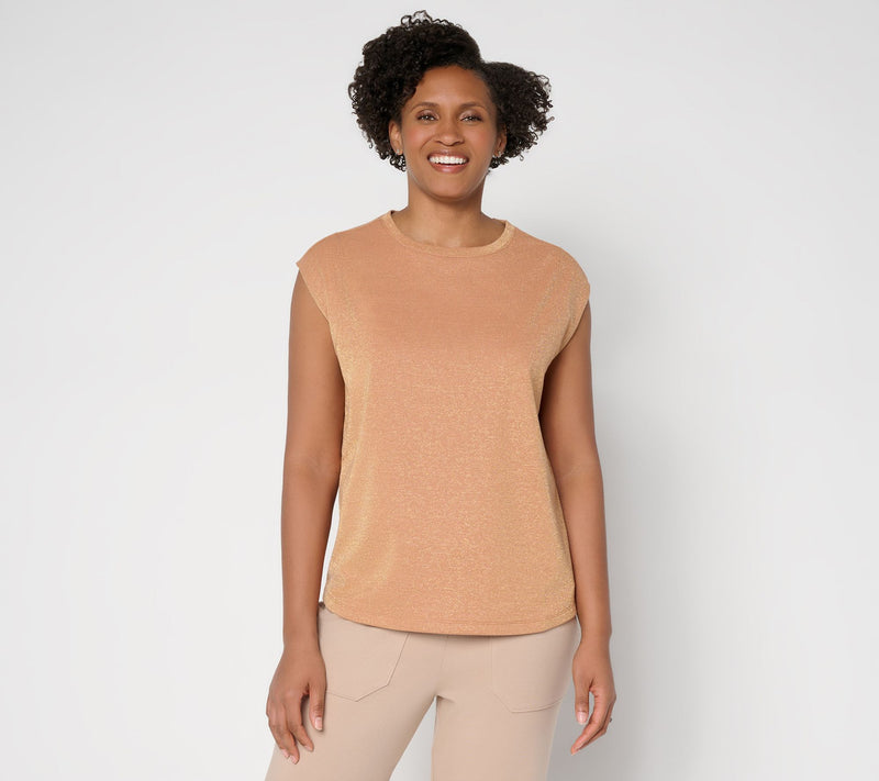 Martha Stewart Signature Metallic Sleeveless Knit Top — Main view