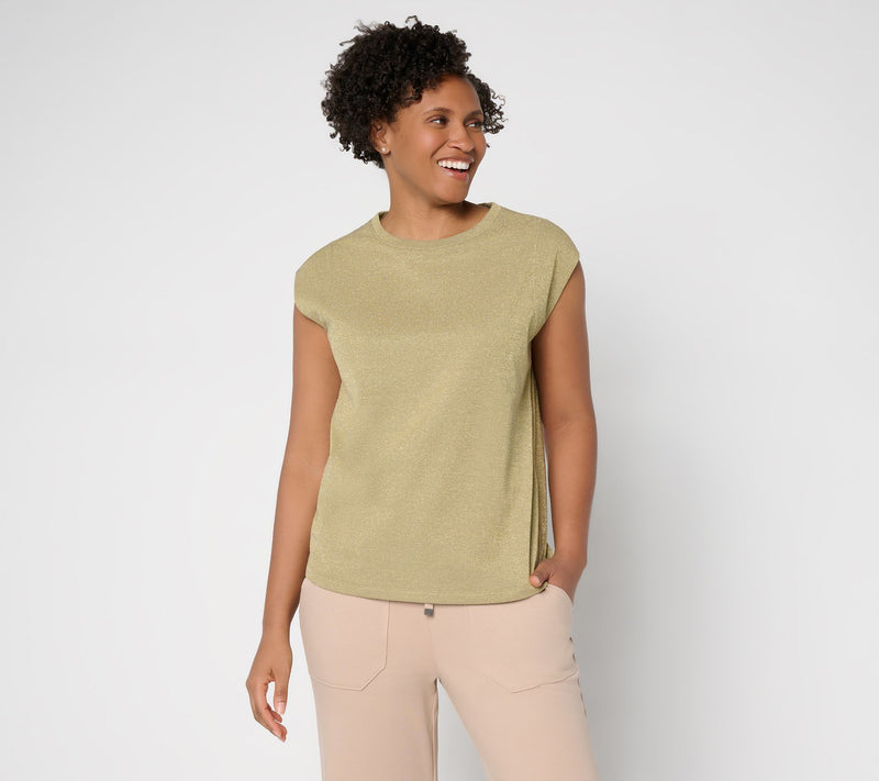 Martha Stewart Signature Metallic Sleeveless Knit Top — View 9