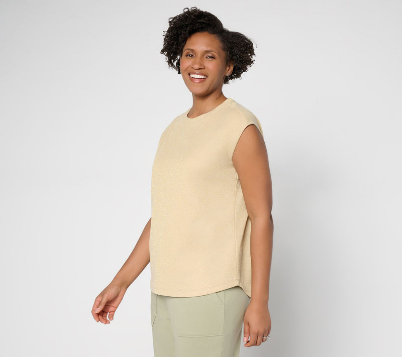 Martha Stewart Signature Metallic Sleeveless Knit Top — View 10