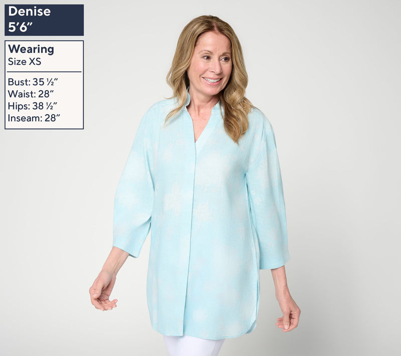 Martha Stewart Signature Petite Linen Button-Front Tunic — View 9