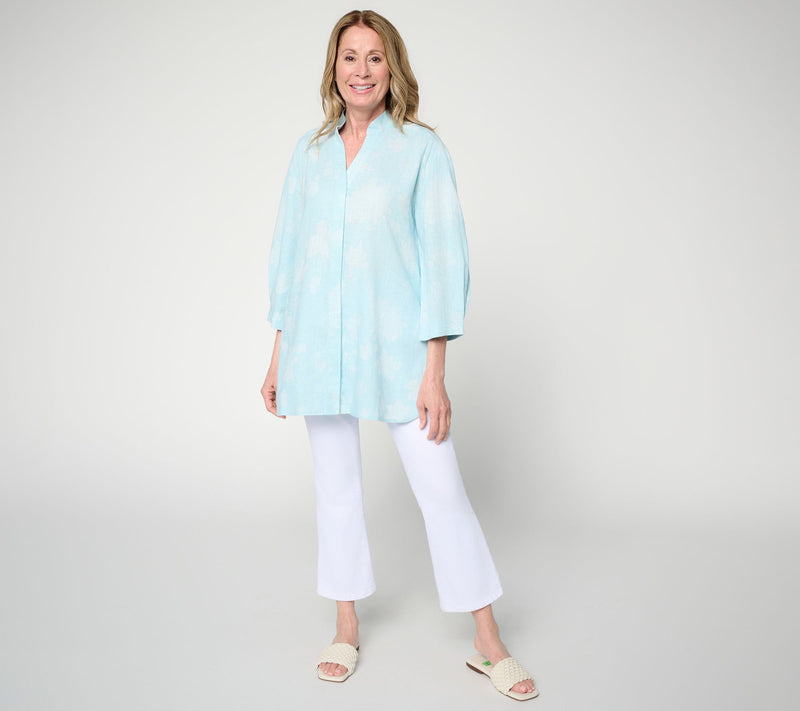 Martha Stewart Signature Petite Linen Button-Front Tunic — View 11