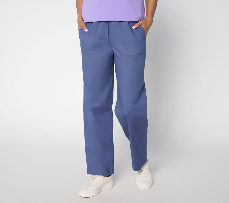 Denim & Co. Regular Stretch Poplin Straight-Leg Pants — View 10