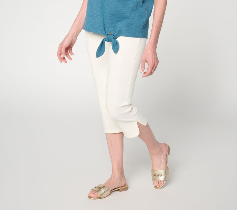 Denim & Co. Regular Comfy Knit Air Hollywood Waist Capri Pants — View 11