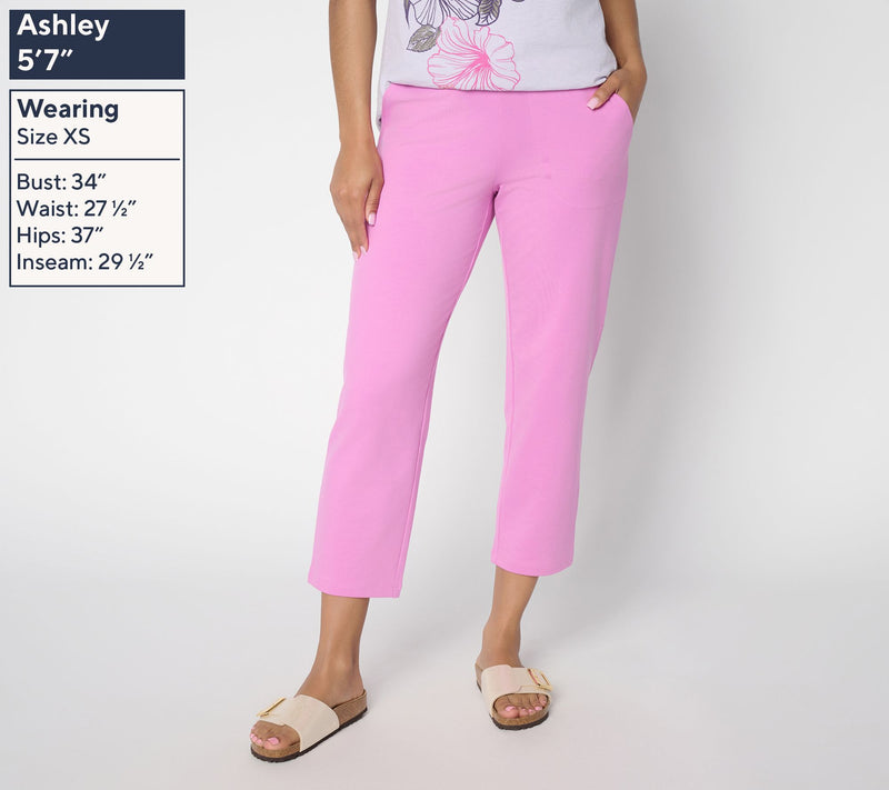 Denim & Co. Regular EasyWear French Terry Straight Leg Crop Pants — View 11