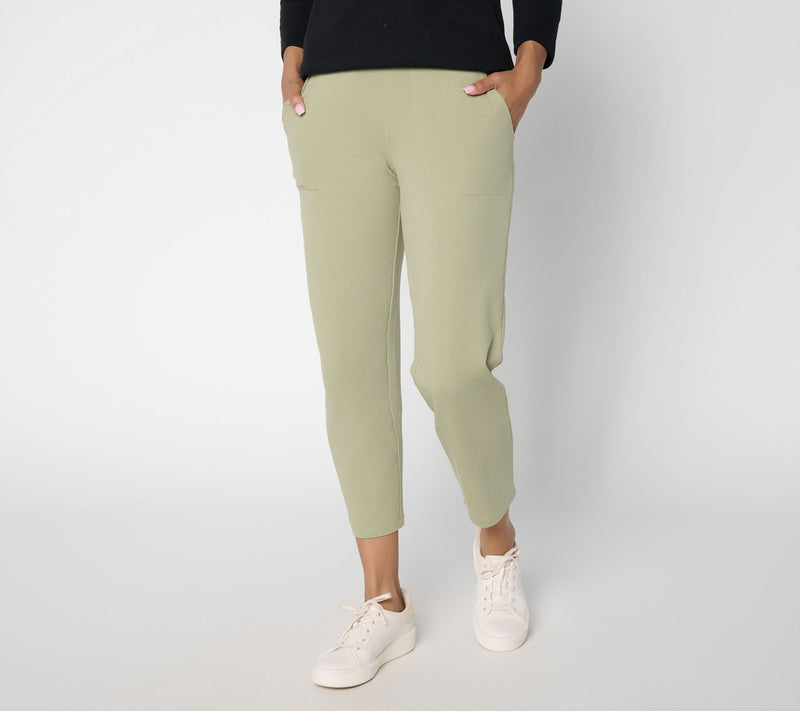 Denim & Co. Regular EasyWear French Terry Straight Leg Crop Pants — View 9