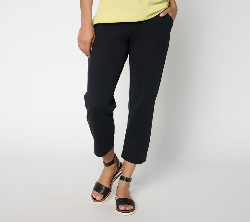 Denim & Co. Petite EasyWear French Terry Straight Leg Crop Pants — View 3