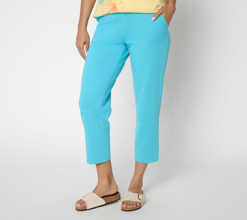 Denim & Co. Petite EasyWear French Terry Straight Leg Crop Pants — View 7