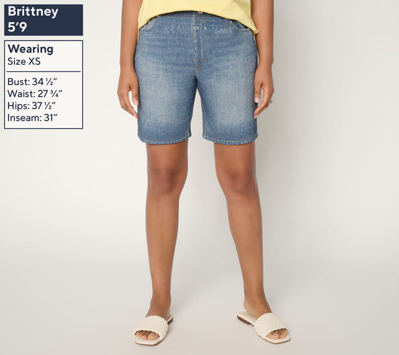 AnyBody Denim Effect 8" French Terry Short — View 2