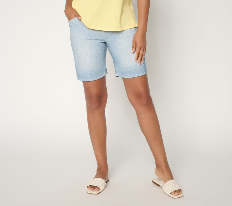 AnyBody Denim Effect 8" French Terry Short — View 9