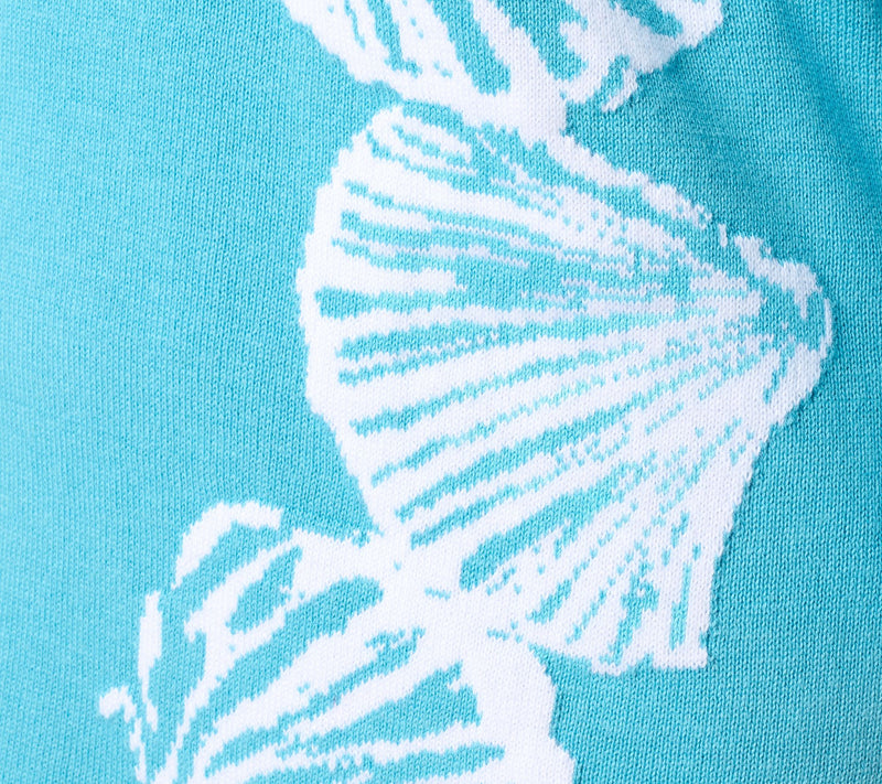 Denim & Co. Beach 3/4 Sleeve V-Neck Sweater w/ Shell Motif — View 5