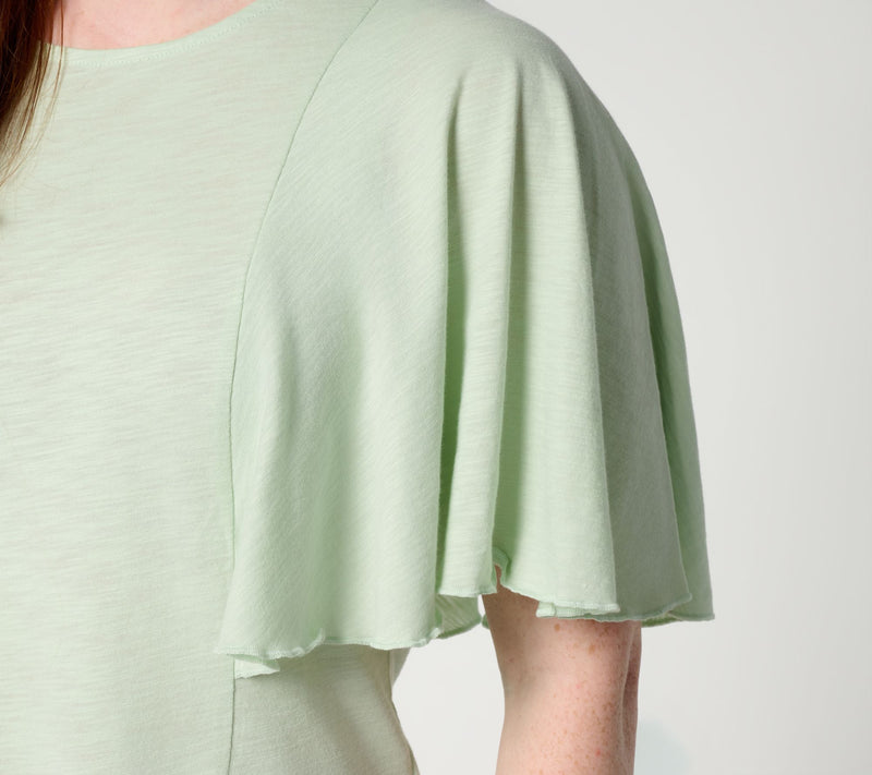 RM Studio x Rebecca Minkoff Cotton Modal Flutter Sleeve Knit Top — View 5