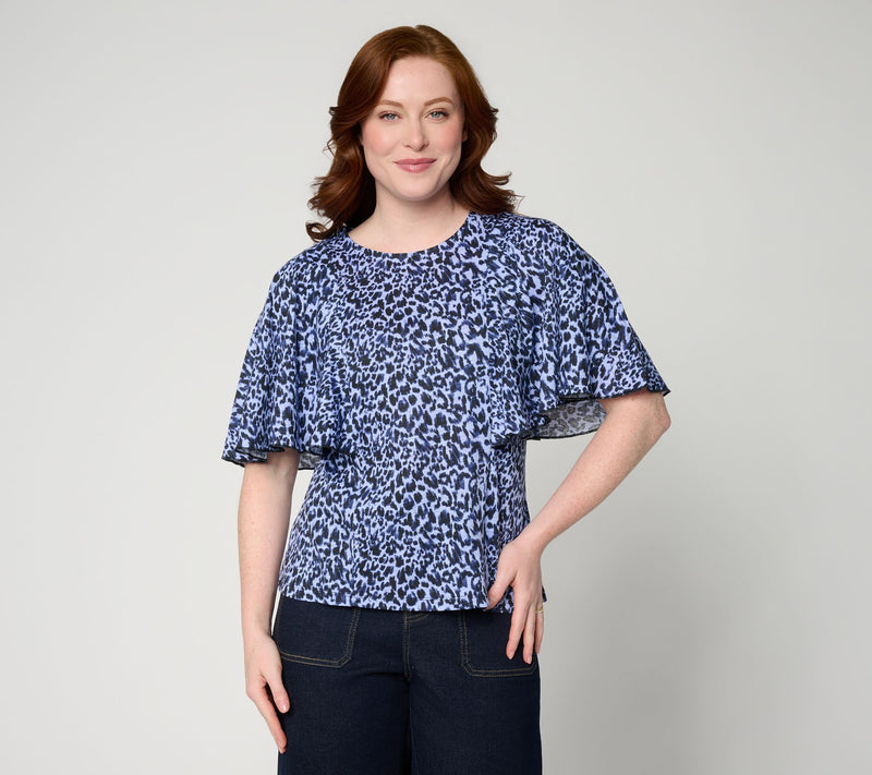 RM Studio x Rebecca Minkoff Cotton Modal Flutter Sleeve Knit Top — View 13
