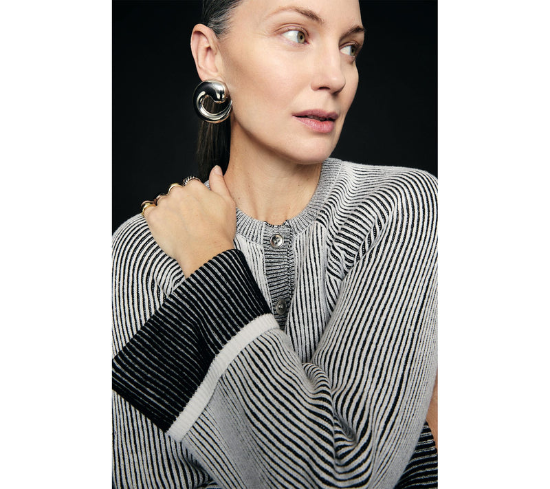 RM Studio x Rebecca Minkoff Contrast Stitch Raglan Sleeve Cardigan — View 7