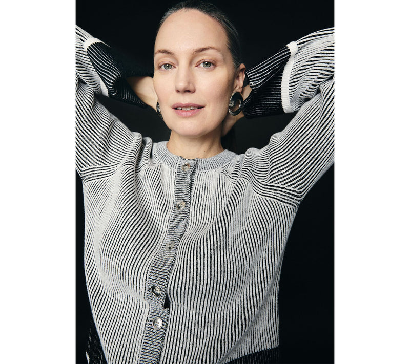 RM Studio x Rebecca Minkoff Contrast Stitch Raglan Sleeve Cardigan — View 6
