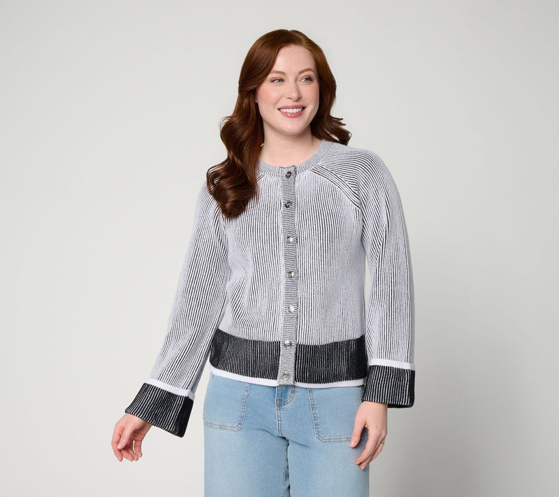 RM Studio x Rebecca Minkoff Contrast Stitch Raglan Sleeve Cardigan — View 13