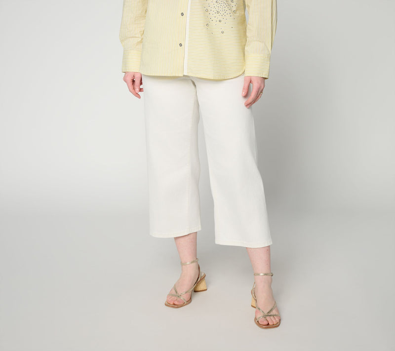 RM Studio x Rebecca Minkoff Petite Luxe Stretch Wide Crop Jeans — View 5