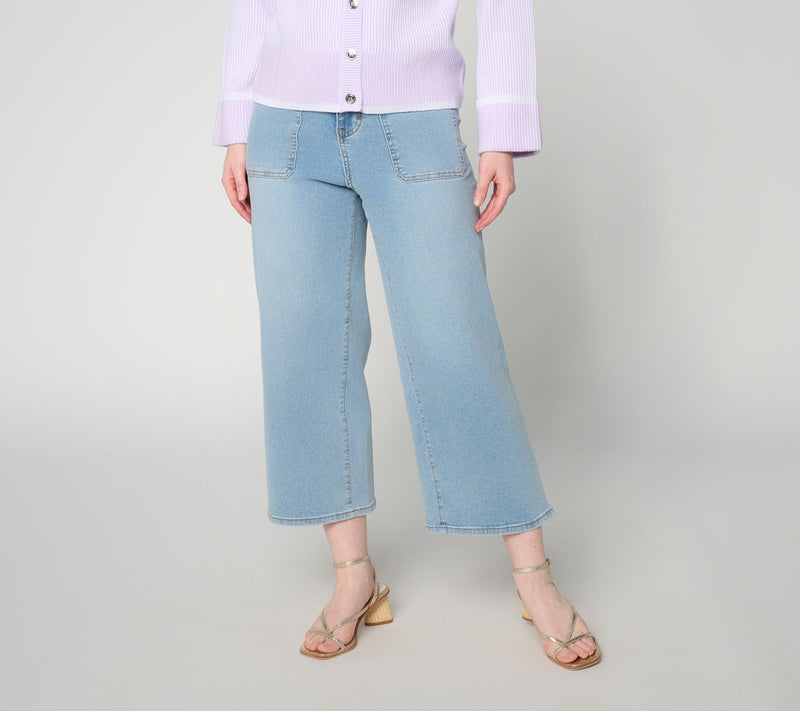 RM Studio x Rebecca Minkoff Petite Luxe Stretch Wide Crop Jeans — View 6