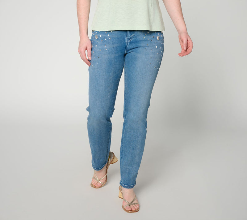 RM Studio x Rebecca Minkoff Petite Micha Embellished Jeans — Main view