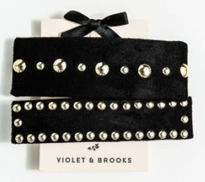 Violet and Brooks Laurel Suede Barrette Pair — View 7