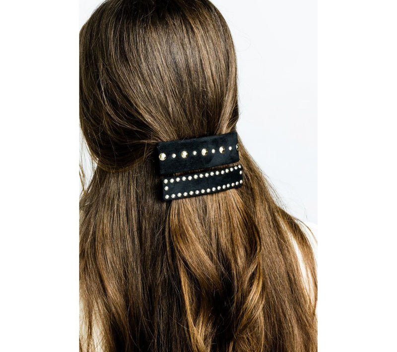 Violet and Brooks Laurel Suede Barrette Pair — View 2