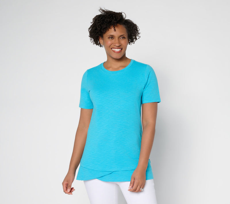 Denim & Co. Essentials Regular Textured Knit 2fer Tunic — Main view