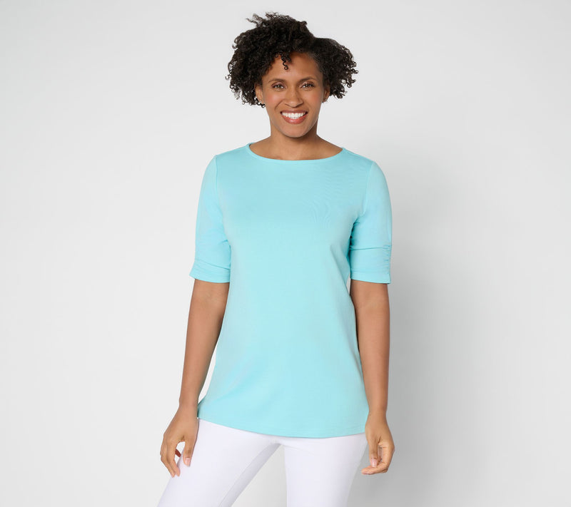 Denim & Co. Essentials Regular Favorite Jersey Boat Neck Tunic — View 12