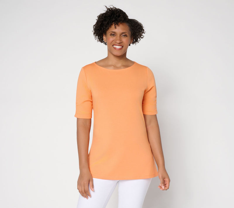 Denim & Co. Essentials Petite Favorite Jersey Boat Neck Tunic — Main view