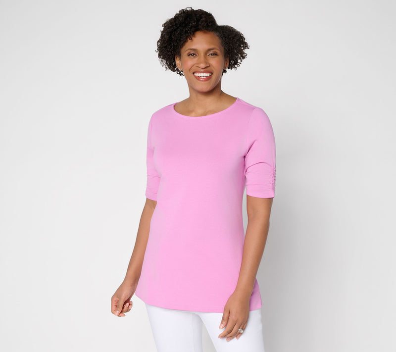 Denim & Co. Essentials Petite Favorite Jersey Boat Neck Tunic — View 13