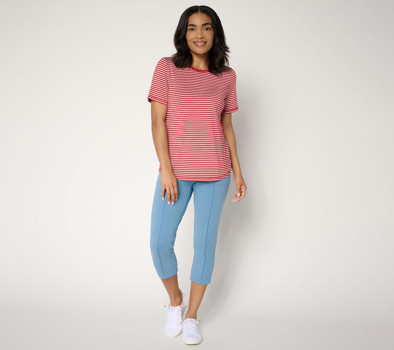 Denim & Co. Active Striped Cool to the Touch Top — View 5