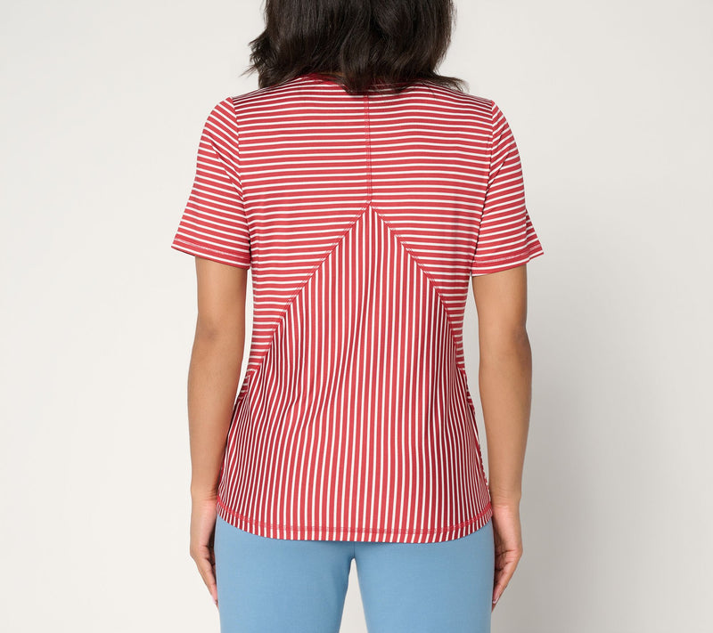 Denim & Co. Active Striped Cool to the Touch Top — View 4