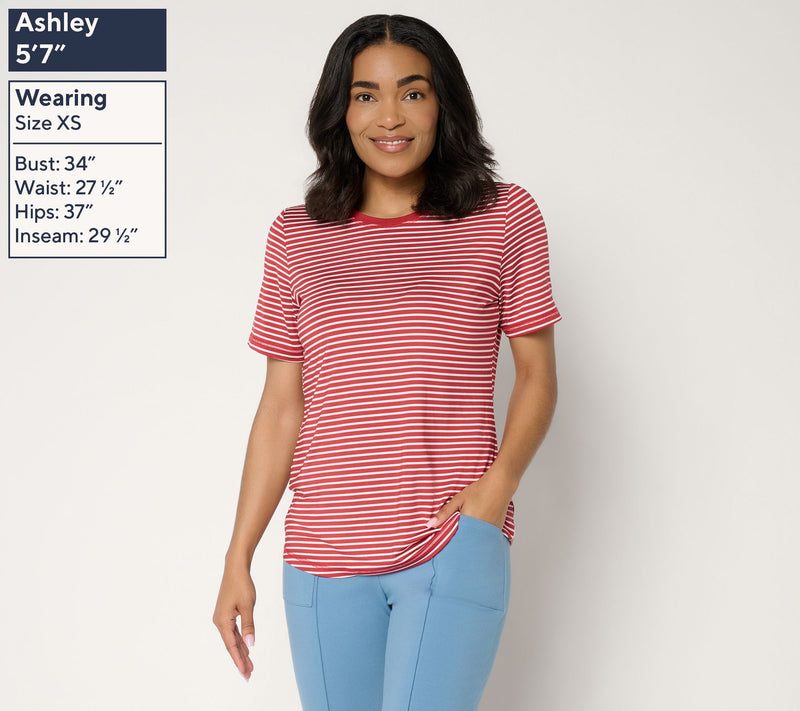 Denim & Co. Active Striped Cool to the Touch Top — View 3