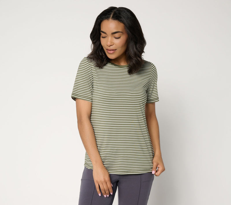 Denim & Co. Active Striped Cool to the Touch Top — View 11