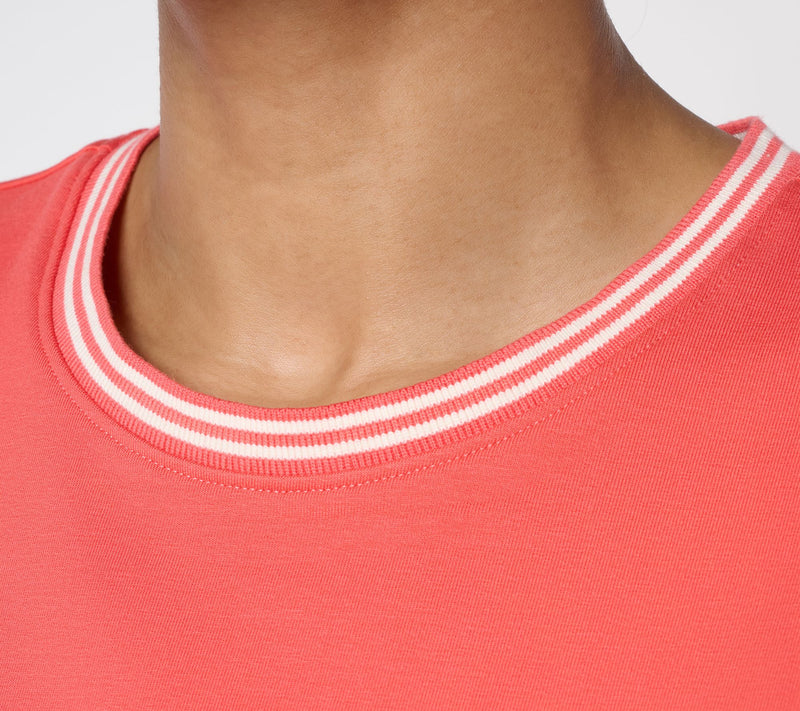 Denim & Co. Active French Terry Elbow Sleeve Top w/ Tipping — View 5