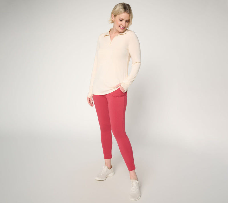 Denim & Co. Active Regular Duo Stretch Slim Leg Crop Pants — View 8