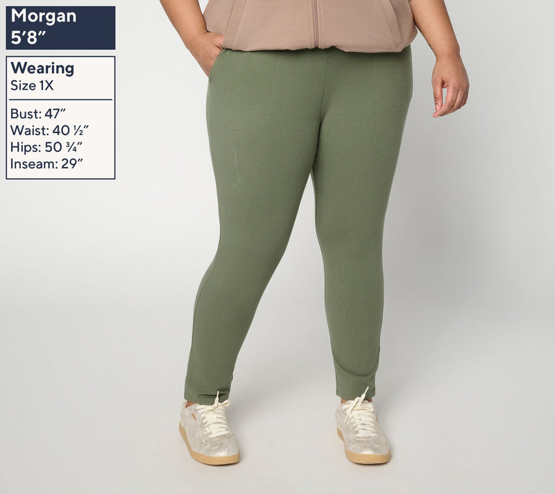 Denim & Co. Active Petite Duo Stretch Slim Leg Crop Pants — View 5
