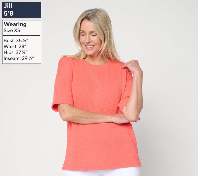 Denim & Co. Active Textured Jacquard Drop Shoulder Top — View 3