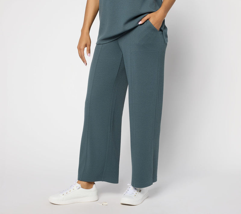 Denim & Co. Active Regular Textured Jacquard Wide Leg Ankle Pants — View 13