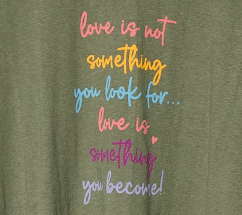 Peace Love World Printed Affirmation Tee Shirt — View 2
