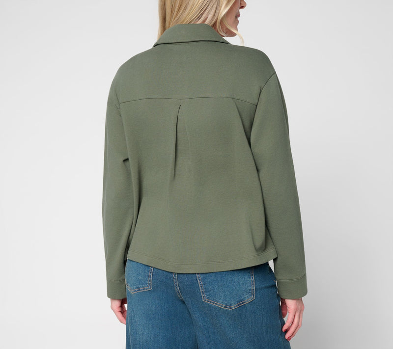 Peace Love World Button Front Utility Jacket w/Patch Pockets — View 9