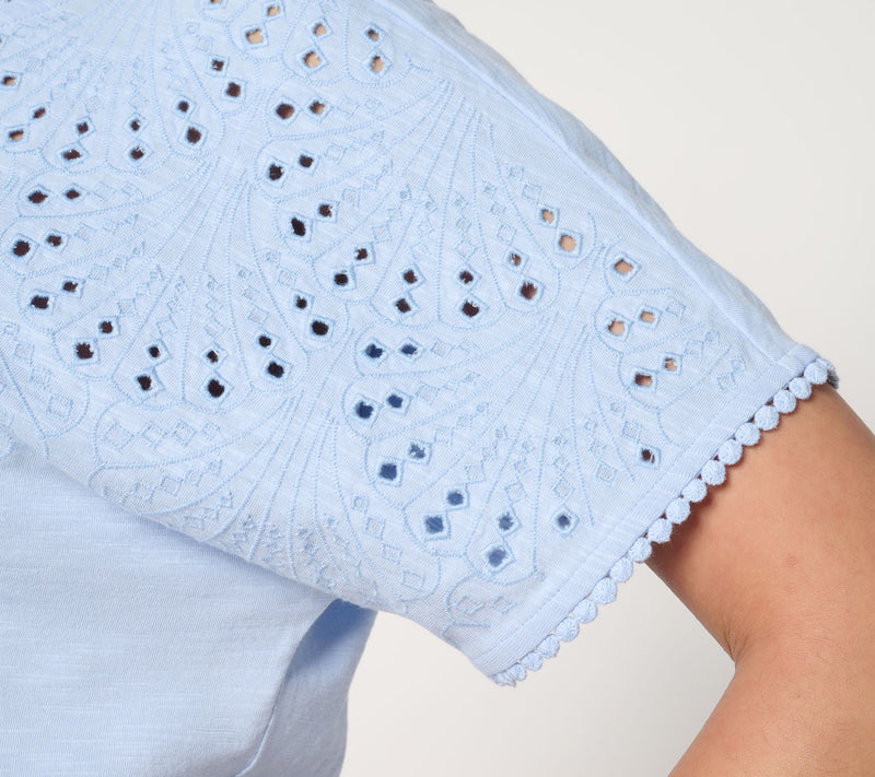 BEAUTIFUL by Lawrence Zarian 100% Cotton Eyelet Dolman Sleeve Top — View 6