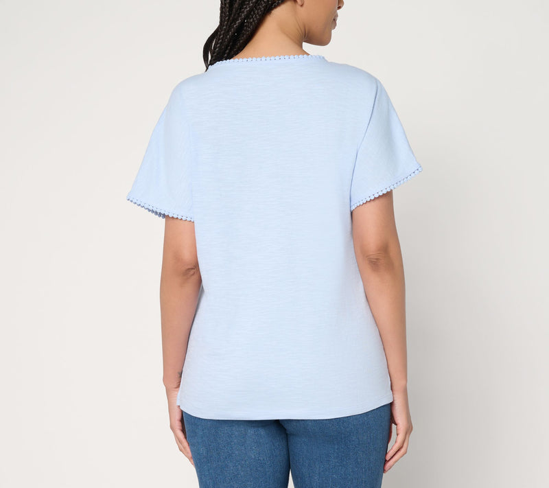 BEAUTIFUL by Lawrence Zarian 100% Cotton Eyelet Dolman Sleeve Top — View 4