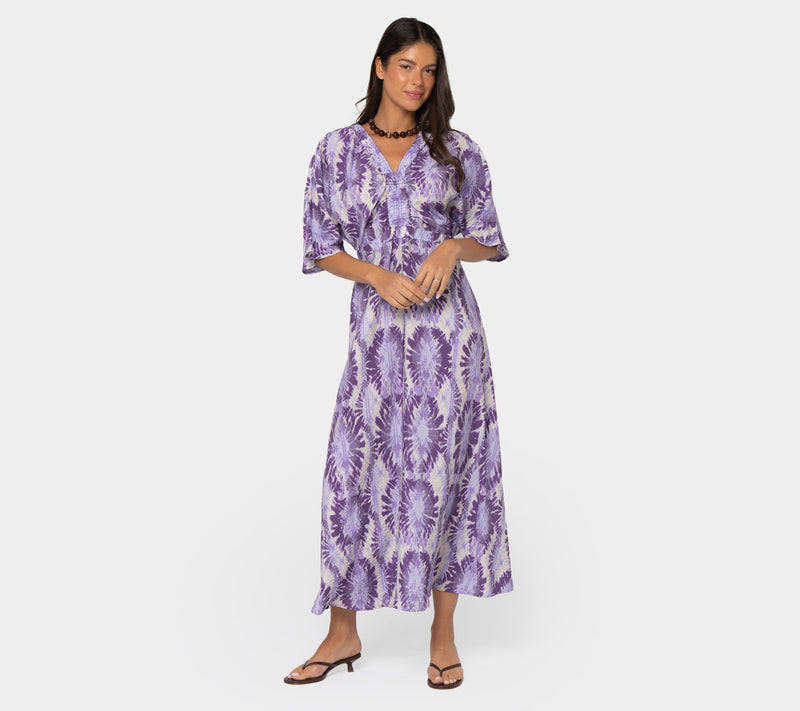 Peace Love World Regular Boheme Printed V-Neck Maxi Dress — View 3