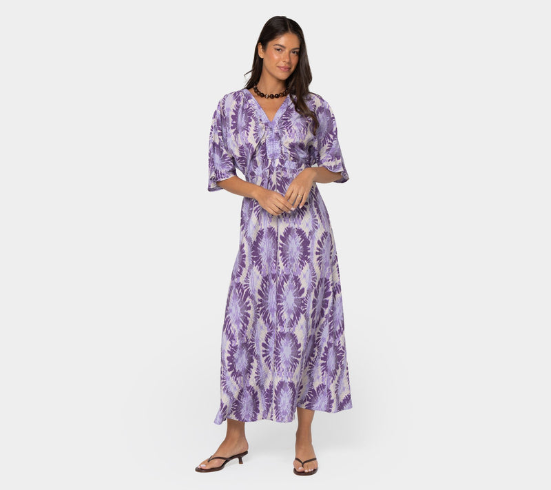 Peace Love World Petite Boheme Printed V-Neck Maxi Dress — View 3